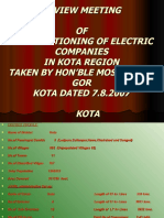 Review Meeting OF The Functioning of Electric Companies in Kota Region Taken by Hon'Ble Mos Energy GOR KOTA DATED 7.8.2007 Kota