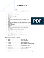 Worksheet 32: SUBJECT: Wishes or If Only A) Write Sentences With "I WISH " and "IF ONLY .."