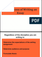 The Process of Writing An Essay