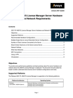 2021 R1 ANSYS License Manager Server Hardware Network Req