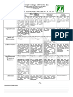 Research Paper Presentation Rubric: Criteria Integration of Knowledge