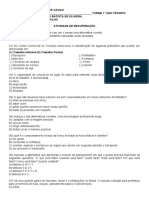 Recuperação Mundo Do Trabalho 1 Ano