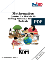 Mathematics: Quarter 2 - Module 10 Solving Problems Involving Radicals