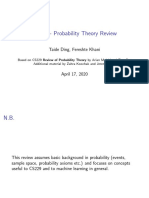 CS229 - Probability Theory Review: Taide Ding, Fereshte Khani