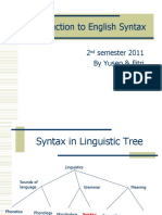 Introduction To English Syntax: 2 Semester 2011 by Yusep & Fitri