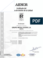 Certificado Iso 9001 GMS + Tor + SVG Er-0674-2001 - Es - Vigencia 2022-10-01