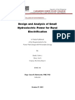 Design and Analysis of Small Hydroelectric Power For Rural Electrification