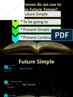 What Tenses Do We Use To Express Future Tenses?: - Future Simple - To Be Going To - Present Simple - Present Continuous