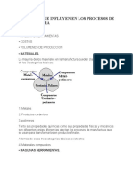 Factores Que Influyen en Los Procesos de Manufactura