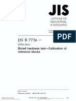 JIS B 7736:: Brinell Hardness Test-Calibration of Reference Blocks