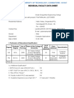 Individual Faculty Data Sheet