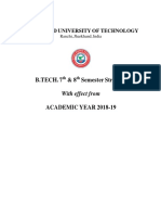 B.Tech 7th & 8th Sem Structure & Syllabus, JUT Ranchi