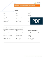 Index Notation, Squares and Cubes GCSE Maths Revision Worksheet