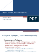 Chapter Three Unit 2-Lecture 2: Antigens, Epitopes, and Immunogenicity