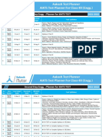 Aakash Test Planner AIATS Test Planner For Class-XII (Engg.)