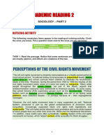 Academic Reading 2: Perceptions of The Civil Rights Movement