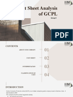 Cost Sheet Analysis of GCPL: Group 5