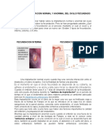 Sitios de Implantacion Normal y Anormal Del Ovulo Fecundado