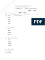 Test: Sawaiwittayakarn School Grade 8: 2/1, 2/2, 2/3 and 2/4 Class: - Name: - Total - /38