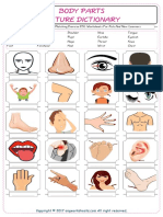 Body Parts Vocabulary Matching Exercise ESL Worksheets For Kids and New Learners 3314