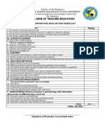 Evaluation Checklist For Demonstration