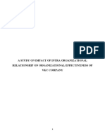 A Study On Impact of Intra Organizational Relationship On Organizational Effectiveness of VKC Company