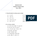 Fisa de Lucru Formule de Calcul Prescurtat