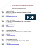 Supplier List of 200 Bedded Nursing Home Machineries: Paediatrics & Neonatology Department