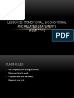 Lesson 25: Conditional, Biconditional and Related Statements WEEK 17-18