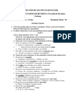 Higher Secondary Second Year English Model Question Paper For Revision I (November& December Portions) Time Allowed: 3 Hours + 15 Mts Maximum Marks: 90