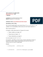 Ecuacion de 2do Grado - 4to Año - Guia 2