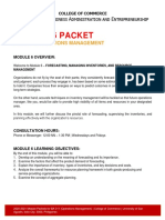 Ba311 - Module 6 Forecasting Managing Inventories and Resource Management