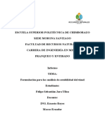 Formulación para Los Análisis de Estabilidad Del Túnel