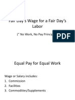 Fair Day's Wage For A Fair Day's Labor: (" No Work, No Pay Principle")