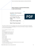 Civil Service Exam Reviewer Answers On General Information Philippine Constitution and Current Events - INFINITHINK