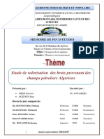 Etude de Valorisation Des Bruts Provenant Des Champs Pétroliers Algériens