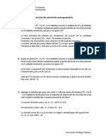 Ejercicios de Restricción Presupuestaria Con Solución