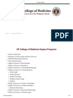 UP College of Medicine Degree Programs