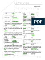 Competency Appraisal 1: Mathematics Diagnostic Exam