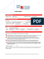 Assignment Cover Sheet: Personal SWOT Analysis 1