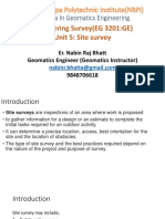 Diploma in Geomatics Engineering: Engineering Survey (EG 3201:GE) Unit 5: Site Survey