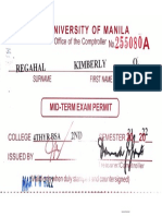 Midterm Exam Permit - Regahal