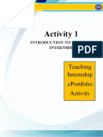 Activity 1 INTRODUCTION TO TEACHING INTERNSHIP 1