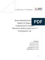 Informe Proyecto Socio Tecnológico Sobre Mantenimiento Preventivo