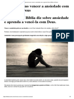 Aprenda Como Vencer A Ansiedade Com A Ajuda de Deus - Bíblia Se Ensina