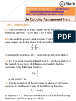 Single Variable Calculus Assignment Help