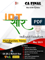 IDT Saar CA Final CH 8 Input Tax Credit by CA Mahesh Gour Handwritten Notes