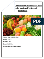 To Study The Presence of Insecticides and Pesticides in Various Fruits and Vegetables