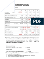 Intermediate Accounting 1 Inventories - Assignment