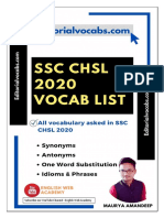 All Vocabulary (SSC CHSL 2020)